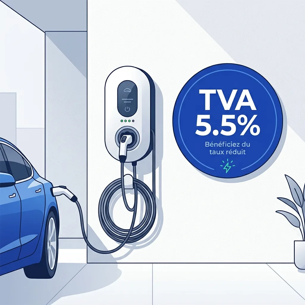 Infographie de la TVA reduite a 5,5 % sur les bornes de recharge electrique