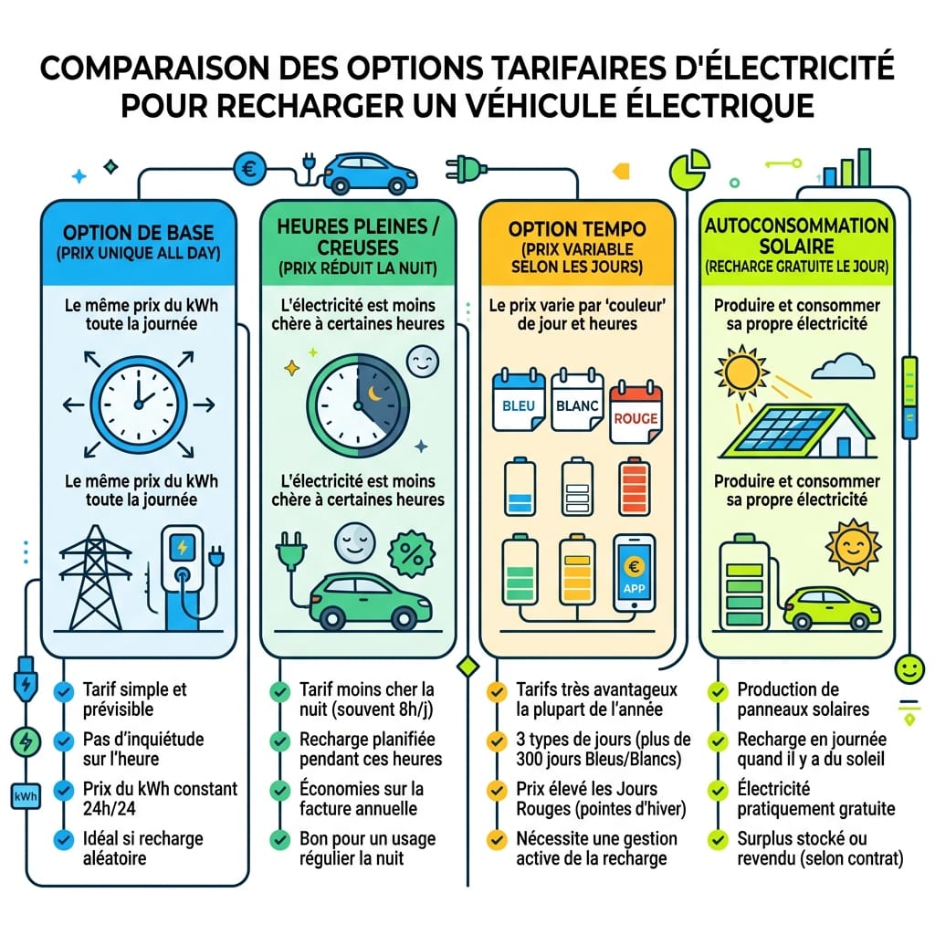 Comparatif des options tarifaires pour recharger un véhicule électrique