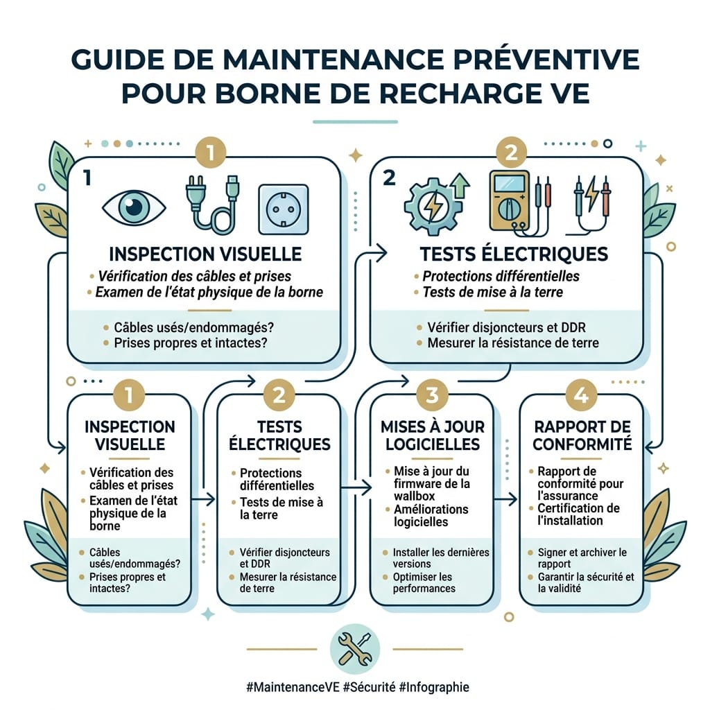 Schéma Guide de Maintenance Préventive pour borne de recharge EV